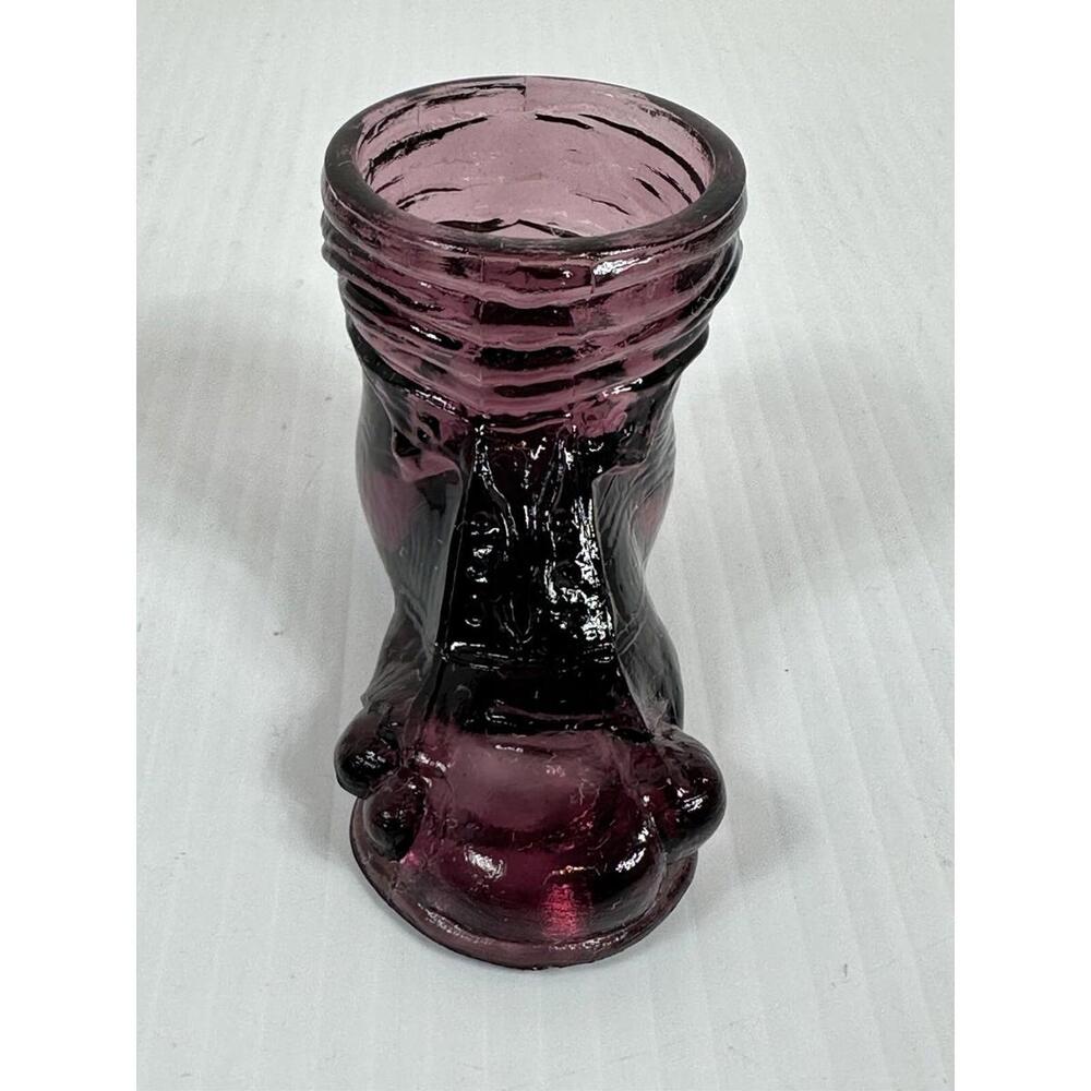 VTG Boyd Art Glass Robina Amethyst Shoe Hobo Boot Toothpick Holders Purple